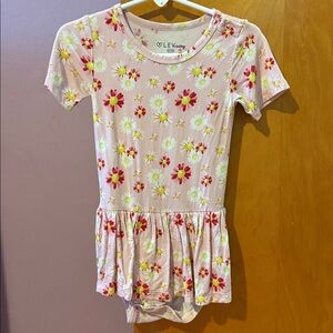 Bamboo Floral Pink Short Sleeve Dress